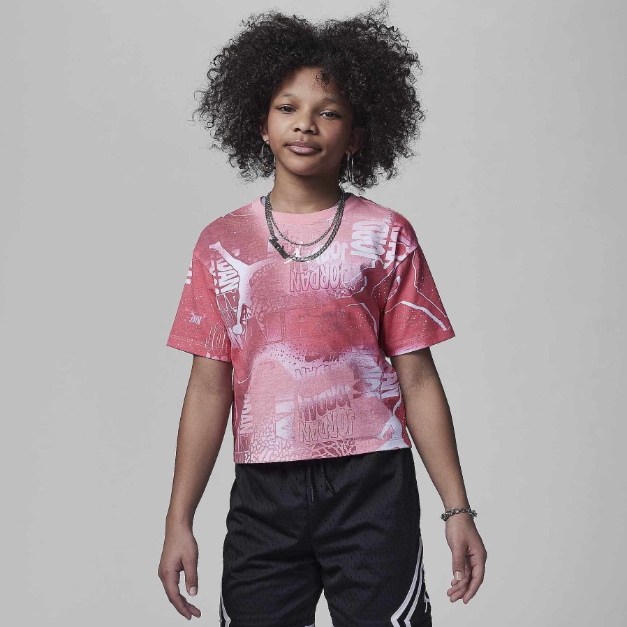 Kinderen Nike Jordanie | Jordan Essentials New Wave T-Shirt Met Allover Print