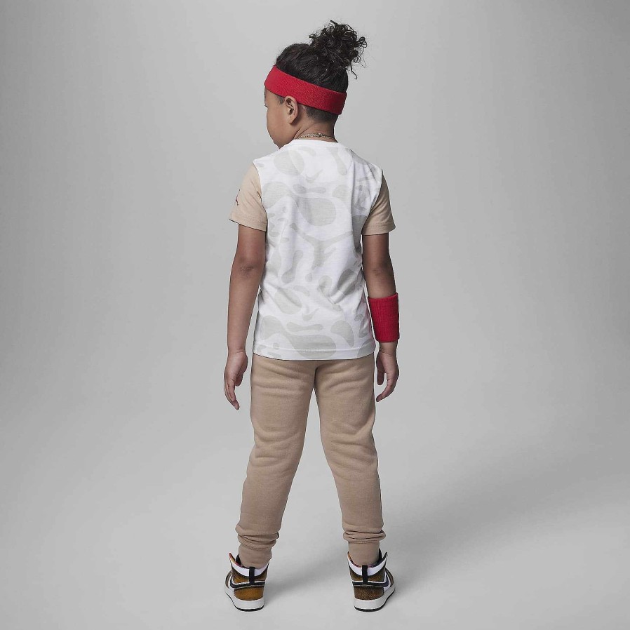 Kinderen Nike Jordanie | Jordan Lil' Champ-Set Met T-Shirt En Broek Met Print