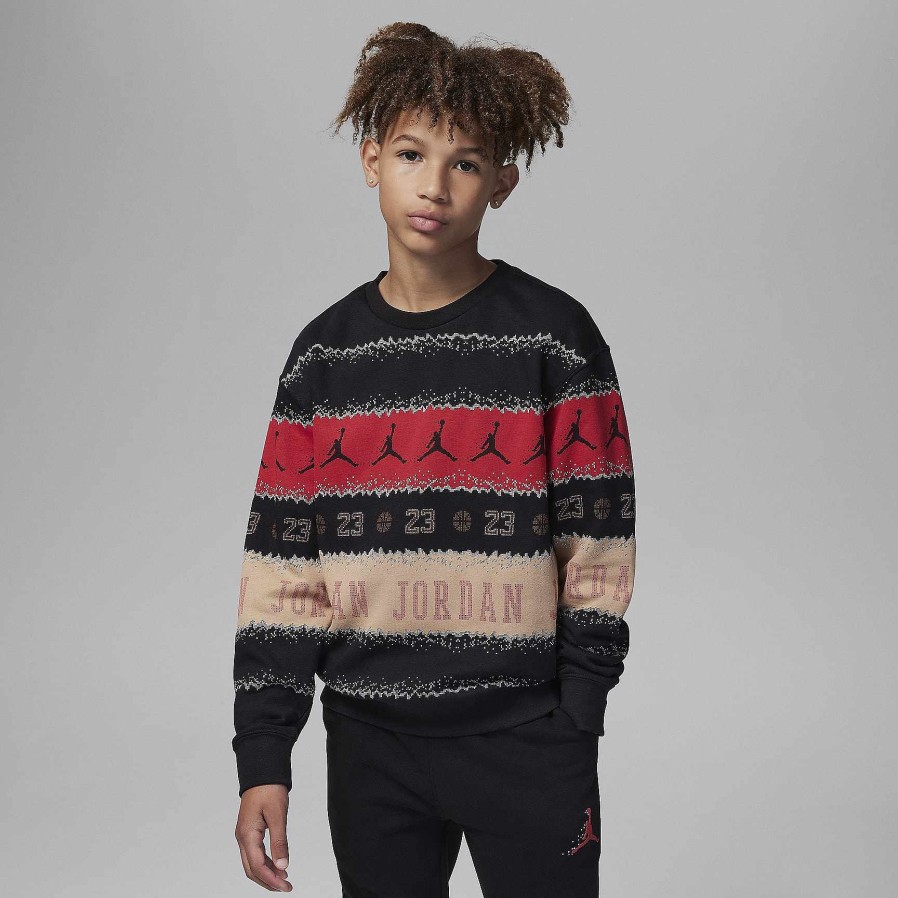 Kinderen Nike Hoodies En Sweatshirts | Jordan Mj Holiday-Fleece Met Ronde Hals