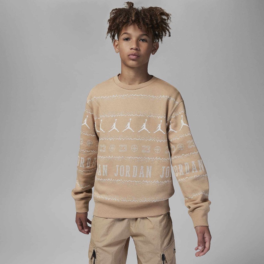 Kinderen Nike Hoodies En Sweatshirts | Jordan Mj Holiday-Fleece Met Ronde Hals